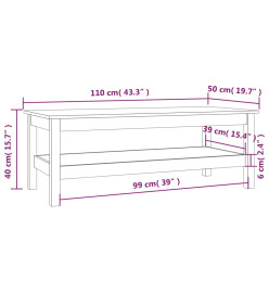 Table basse Blanc 110x50x40 cm Bois massif de pin