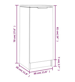 Buffet Chêne sonoma 30x30x70 cm Bois d'ingénierie