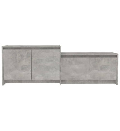 Meuble TV Gris béton 146,5x35x50 cm Aggloméré