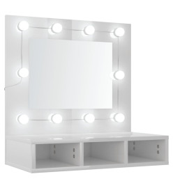 Armoire à miroir avec LED Blanc brillant 60x31,5x62 cm