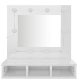 Armoire à miroir avec LED Blanc brillant 60x31,5x62 cm