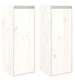 Armoires murales 2 pcs Blanc 30x30x80 cm Bois de pin massif