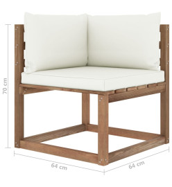 Salon palette de jardin 4pcs avec coussins Bois de pin imprégné