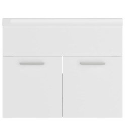 Armoire d'évier avec lavabo intégré Blanc Aggloméré