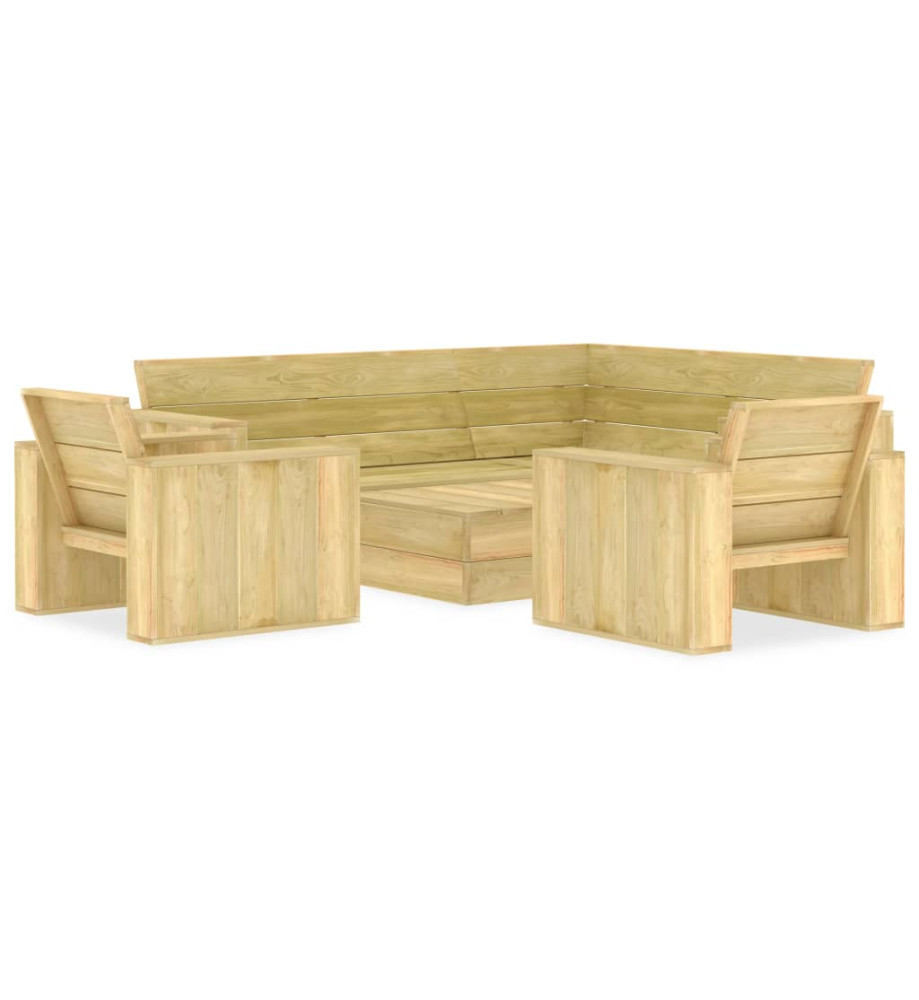 Salon de jardin 4 pcs Bois de pin imprégné