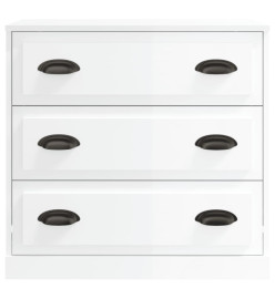 Buffets 2 pcs blanc brillant bois d'ingénierie