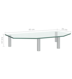 Support de moniteur 45x26x8,6 cm Verre transparent