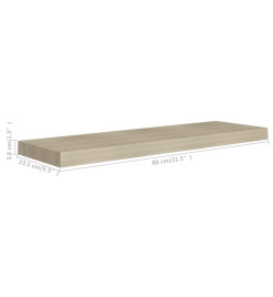 Étagère murale flottante Chêne 80x23,5x3,8 cm MDF