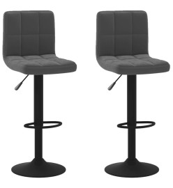 Tabourets de bar lot de 2 noir velours