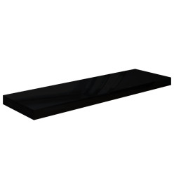 Étagère murale flottante Noir brillant 80x23,5x3,8 cm MDF