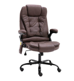 Chaise de bureau de massage marron foncé similicuir daim