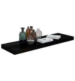 Étagère murale flottante Noir brillant 80x23,5x3,8 cm MDF