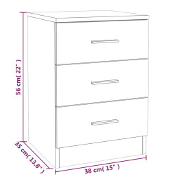 Tables de chevet 2 pcs Chêne fumé 38x35x56 cm Bois d'ingénierie