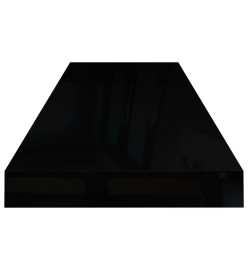 Étagère murale flottante Noir brillant 80x23,5x3,8 cm MDF