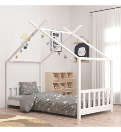 Cadre de lit d'enfant Blanc Bois de pin massif 70x140 cm