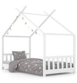 Cadre de lit d'enfant Blanc Bois de pin massif 70x140 cm