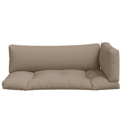 Coussins de palette 3 pcs taupe tissu