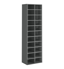 Armoire à chaussures gris brillant 54x34x183 cm bois ingénierie