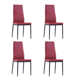 Mobilier de salle à manger 5 pcs Rouge bordeaux