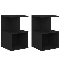 Tables de chevet 2 pcs Noir 35x35x55 cm Aggloméré