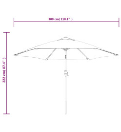 Parasol d'extérieur avec poteau en métal 300 cm Azuré