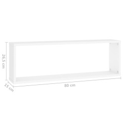 Étagères cube murales 4 pcs Blanc 80x15x26,5 cm Aggloméré