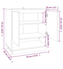 Buffet Chêne marron 70x41x75 cm Aggloméré