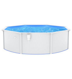 Piscine ronde avec parois en acier 460x120 cm Blanc