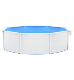 Piscine ronde avec parois en acier 460x120 cm Blanc