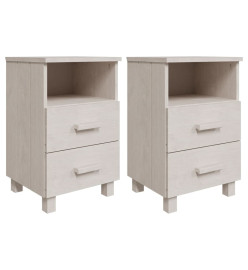 Tables de chevet HAMAR 2 pcs Blanc 40x35x62 cm Bois massif