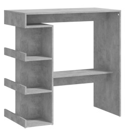 Table de bar étagère de rangement Gris béton 100x50x101,5 cm