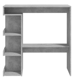 Table de bar étagère de rangement Gris béton 100x50x101,5 cm