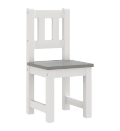 Ensemble de table et chaises enfants 4 pcs Blanc et gris MDF