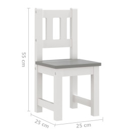 Ensemble de table et chaises enfants 4 pcs Blanc et gris MDF