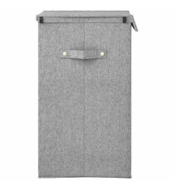 Panier à linge pliable Gris 26x34,5x59,5 cm Tissu en faux lin