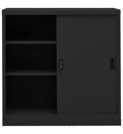 Armoire de bureau porte coulissante Anthracite 90x40x90cm Acier