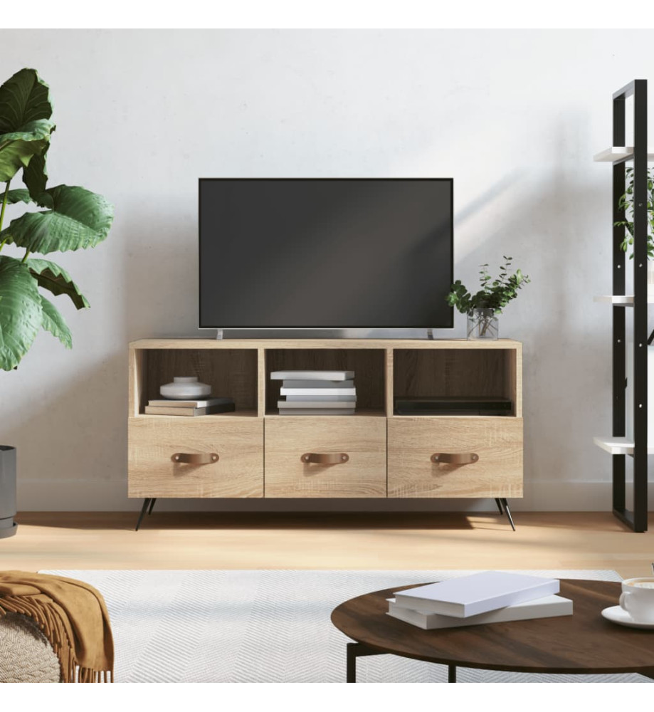 Meuble TV chêne sonoma 102x36x50 cm bois d'ingénierie