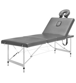 Table de massage 4 zones Cadre en aluminium Anthracite 186x68cm