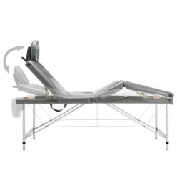 Table de massage 4 zones Cadre en aluminium Anthracite 186x68cm