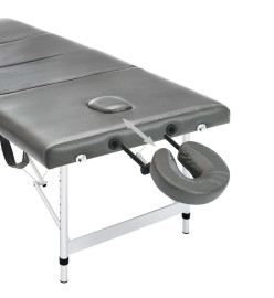 Table de massage 4 zones Cadre en aluminium Anthracite 186x68cm