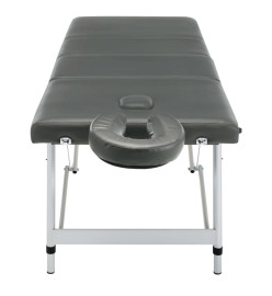 Table de massage 4 zones Cadre en aluminium Anthracite 186x68cm