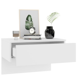 Tables de chevet murales 2 pcs Blanc brillant