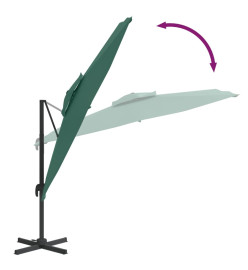 Parasol cantilever à double toit Vert 300x300 cm