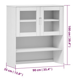 Dessus de buffet MOLDE Blanc 90x35x100 cm Bois massif de pin