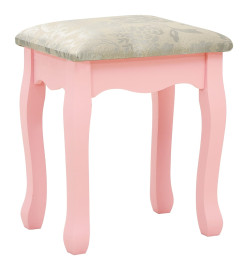 Coiffeuse et tabouret Rose 65x36x128 cm Bois de paulownia MDF