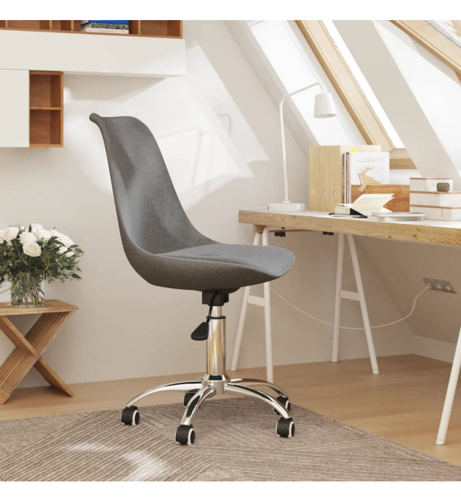 Chaise pivotante de bureau Gris clair Tissu