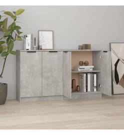 Buffets 2 pcs Gris béton 60x30x70 cm Bois d'ingénierie