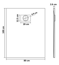 Receveur de douche SMC Marron 100x80 cm