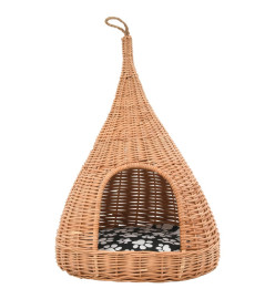 Panier pour chats avec coussin 40x60 cm Saule naturel