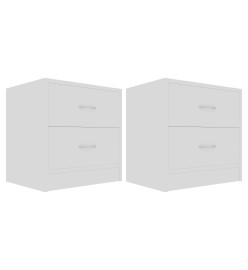 Tables de chevet 2 pcs Blanc 40x30x40 cm Bois d'ingénierie